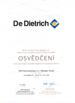 Certifikát tepelná čerpadla De Dietrich